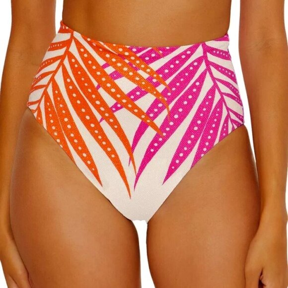 Trina Turk 'Sheer Tropics' Ultra High-Waist Bikini Bottom, Multicolor - Picture 1 of 3